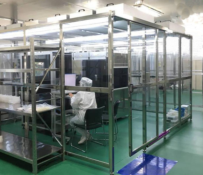 風(fēng)淋室、傳遞窗、潔凈棚、潔凈工作臺(tái)搭配效果圖